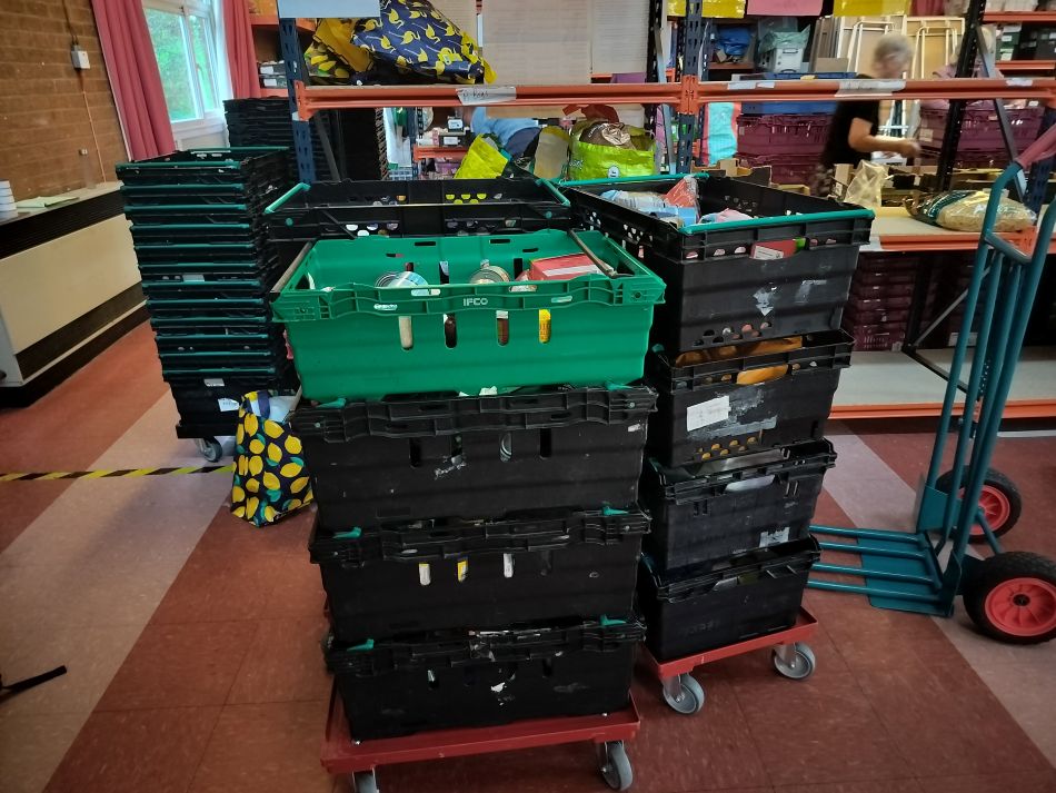 <p>Incoming food ready for sorting</p>